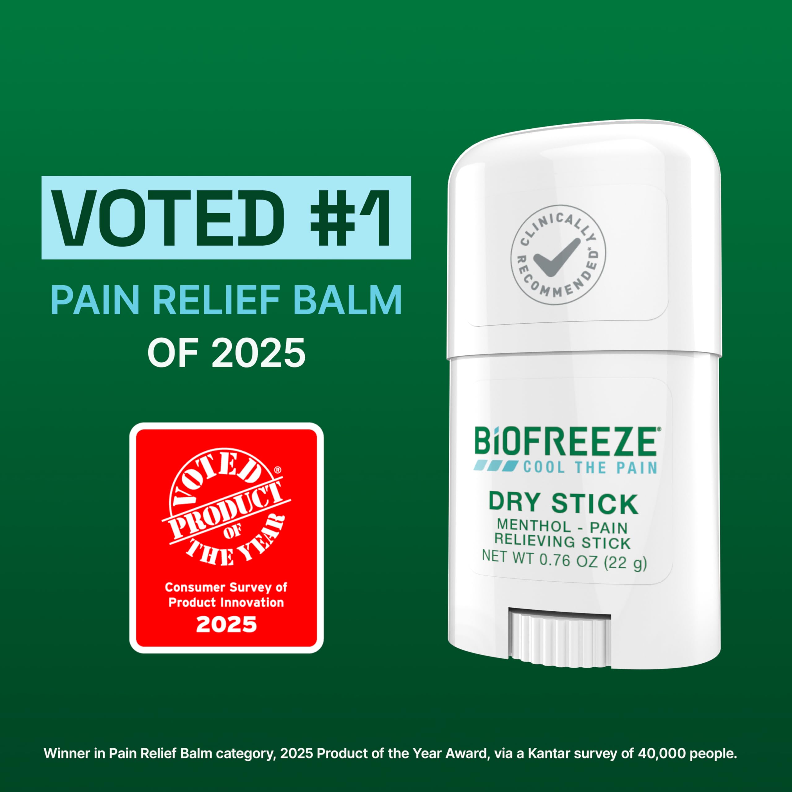 Biofreeze Dry Stick, Mess-Free Relief for Neck, Shoulder, Knee, Hip, Hand & Joint, Cooling Menthol Pain Relief Stick, Up to 100 Uses Biofreeze buy australia supplements