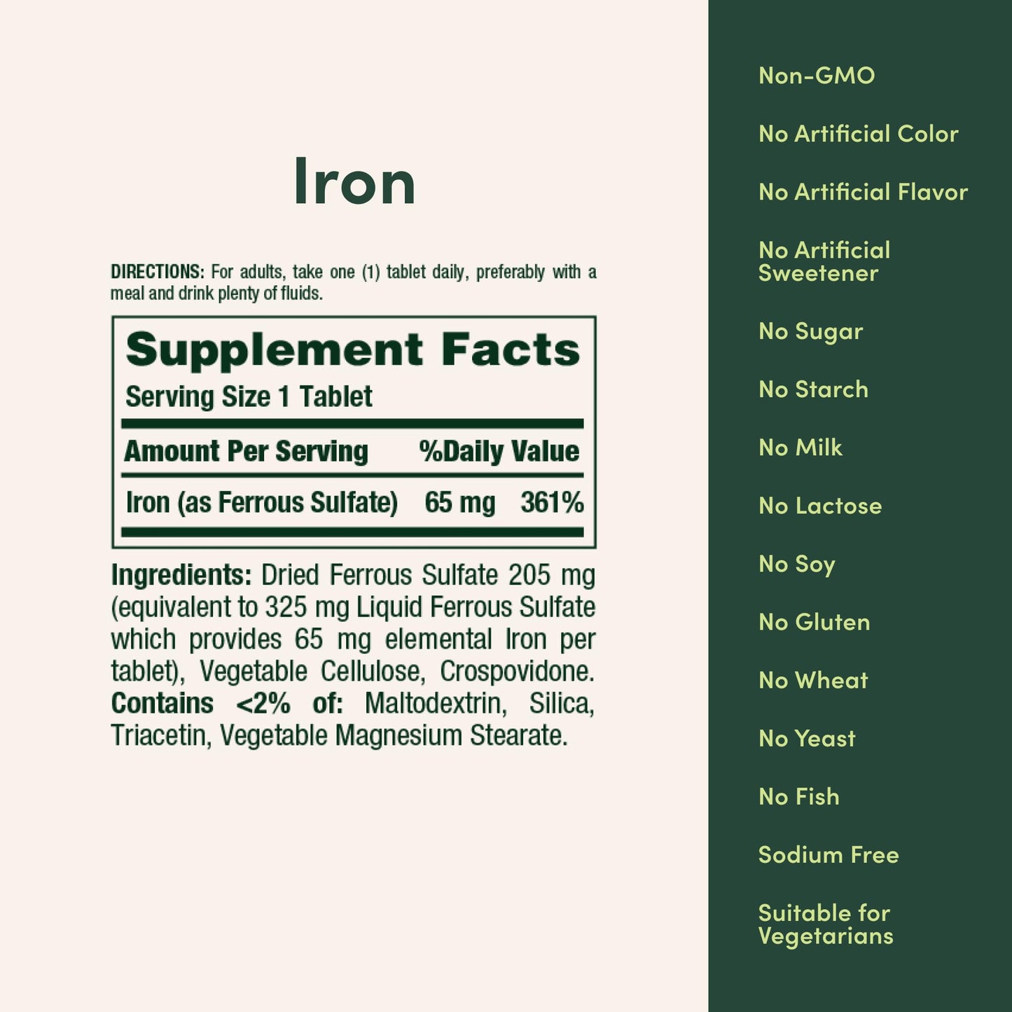 Nature’s Bounty Iron 65mg, 325 mg Ferrous Sulfate, Cellular Energy Support, Promotes Normal Red Blood Cell Production Nature's Bounty