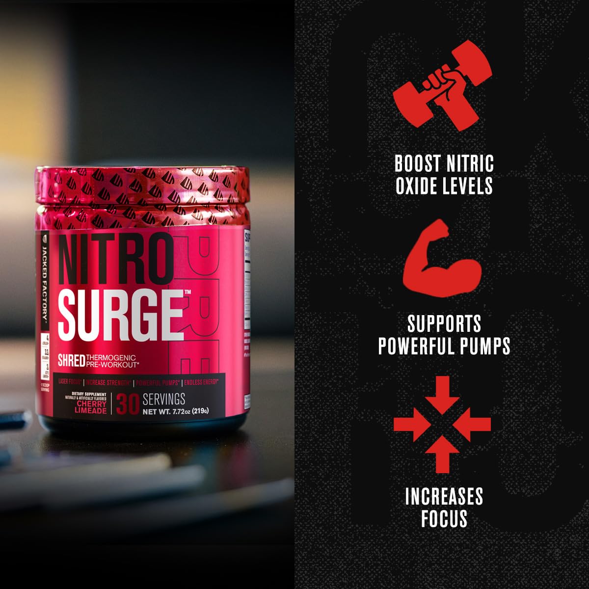 Jacked Factory NITROSURGE Shred Pre Workout Supplement - Energy Booster, Instant Jacked Factory buy australia supplements