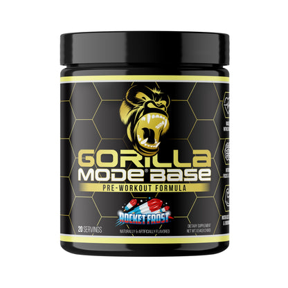 Gorilla Mode Base Pre Workout - Raises Nitric Oxide · Intense Focus & Drive · Endurance · Power - L-Citrulline, L-Tyrosine, Betaine, Alpha-GPC, Caffeine, Huperzine A - 234g (Mouthwatering Watermelon)