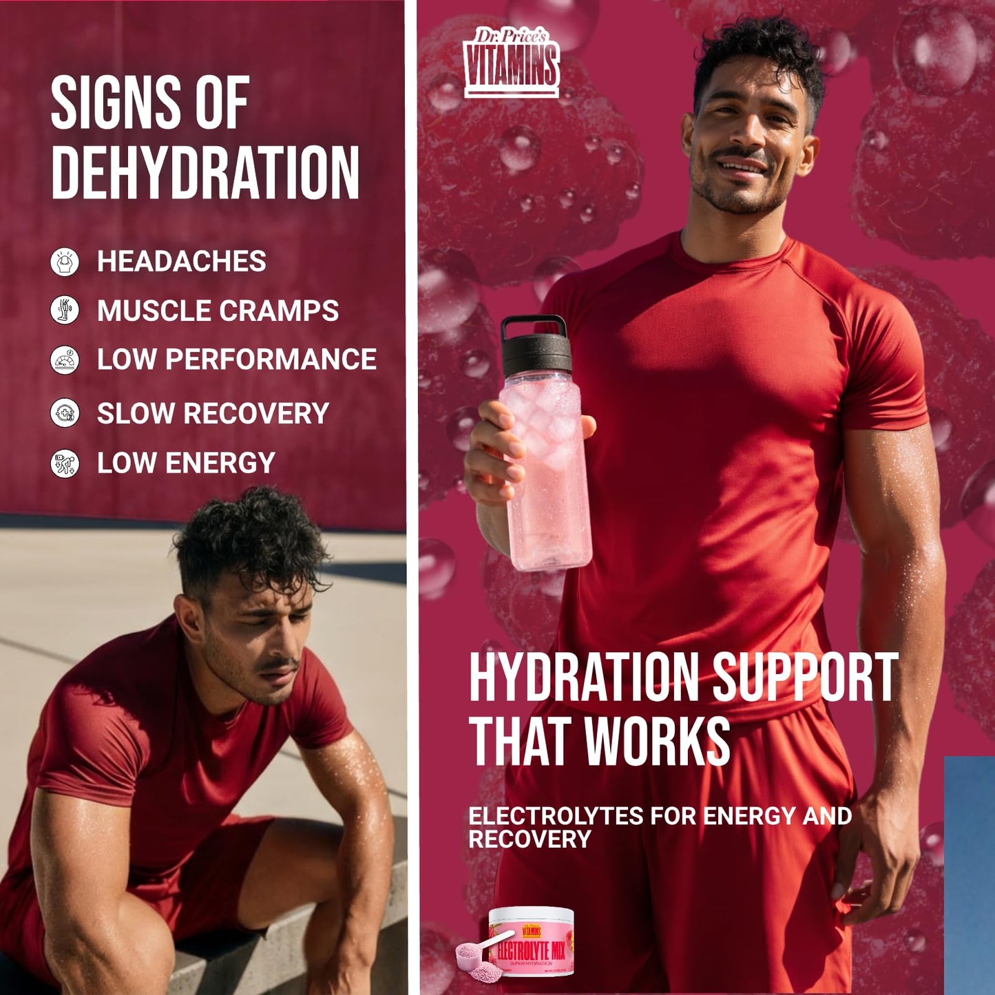 Dr. Price’s Electrolytes Powder Bulk – Raspberry, 90 Servings | Sugar Free Hydration Drink Mix with 72+ Trace Minerals, Manganese | Keto Electrolytes Dr. Price's Vitamins