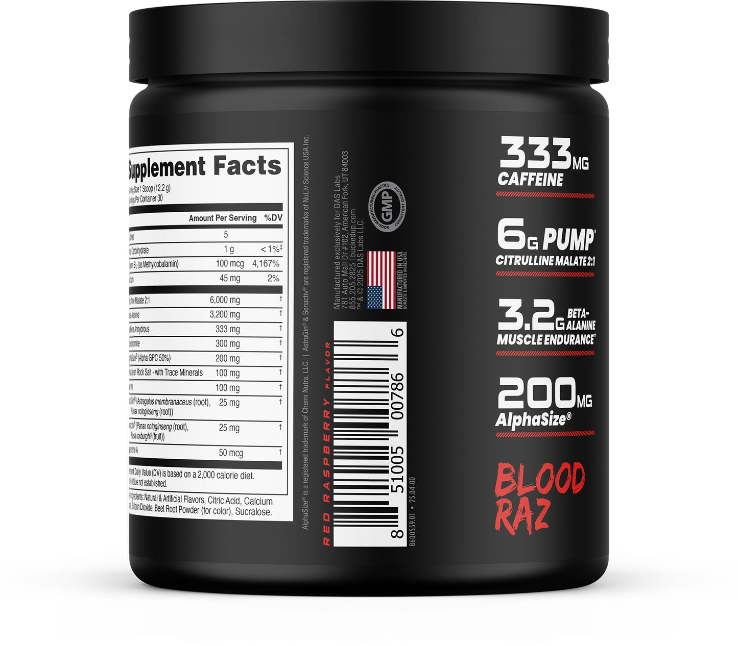 Bucked Up - Woke - HIGH STIM Pre Workout - Best Tasting - Focus Nootropic, Pump, Strength and Growth, 30 Servings (Rocket Pop)