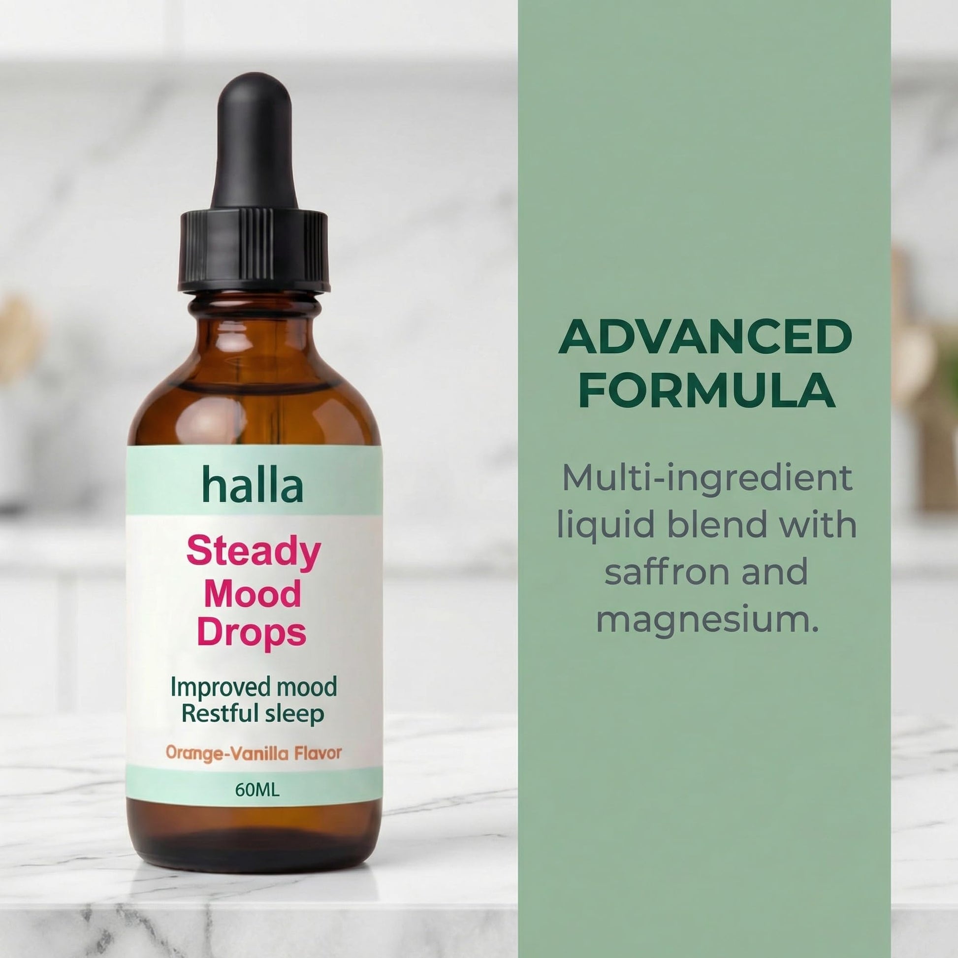 Halla Steady Mood Drops, with Saffron Extract – Fast Absorption Cognitive & Emotional Balance Supplement – Advanced Brain Nutrient Blend – Orange Vanilla Flavor, 2 fl oz DFTLUUE buy australia supplements