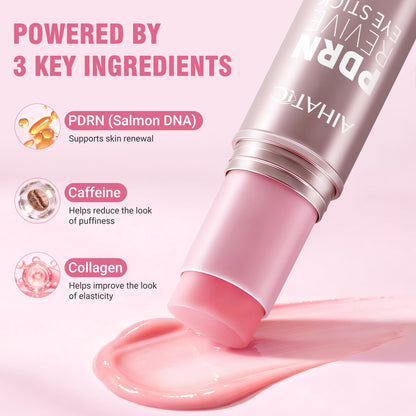 Salmon DNA PDRN Eye Cream Balm Stick, Under Eye Cream with Caffeine & Retinol, Hydrating Eye Cream for Fine Lines, Puffiness & Dark Circles, Moisturizing Eye Treatment, 0.35 oz/10g Aihatic
