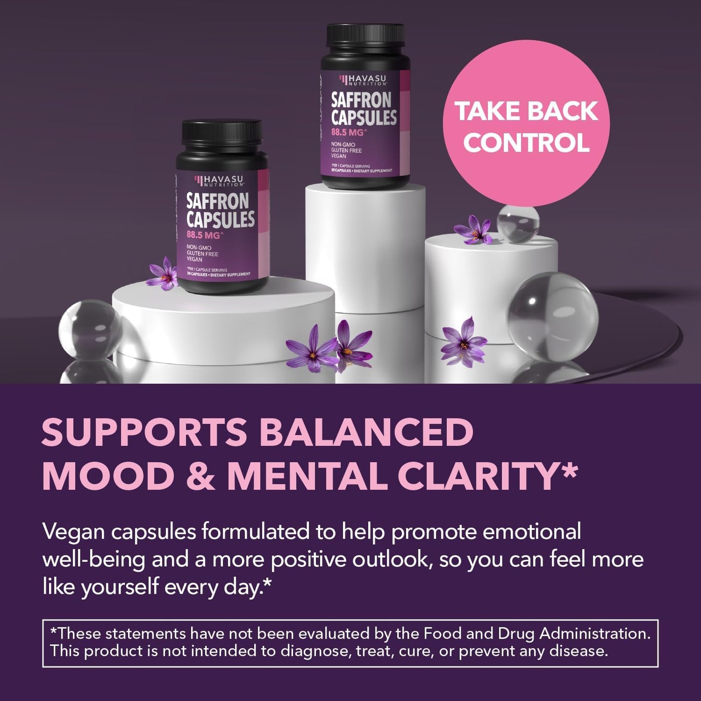 Saffron Supplements, 88.5mg Saffron Extract Per Serving, 30 Servings | Antioxidant Support to Promote Energy, Mood Support & Eye Health, 30 Count, Vegan, Non-GMO & Gluten Free, 1 Month Supply Gsupps Australia