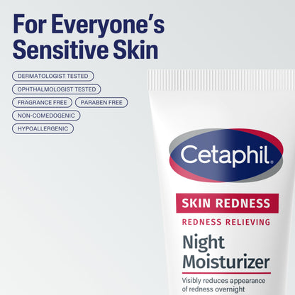 Cetaphil Redness Relieving Night Cream Face Moisturizer, 1.7oz Cetaphil