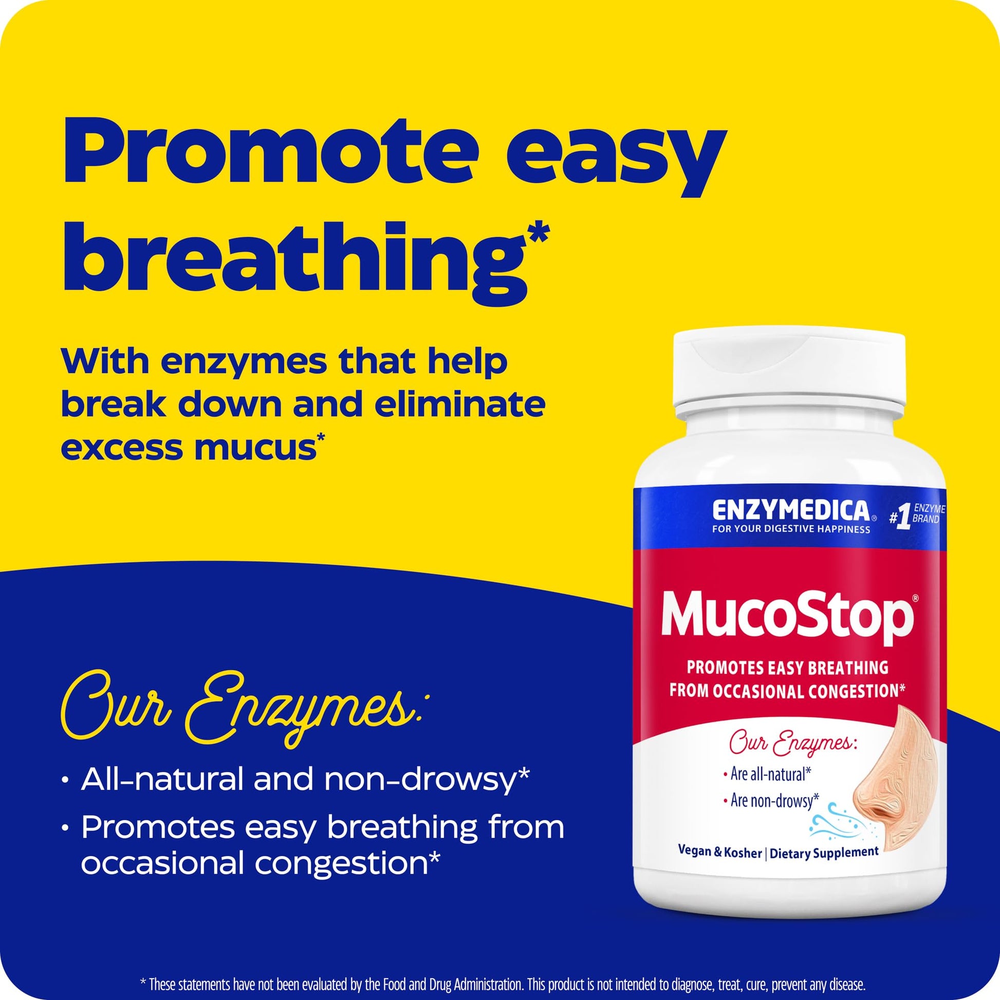 Enzymedica MucoStop Caps - Helps Clear Mucus - 48 Capsules Gsupps Australia