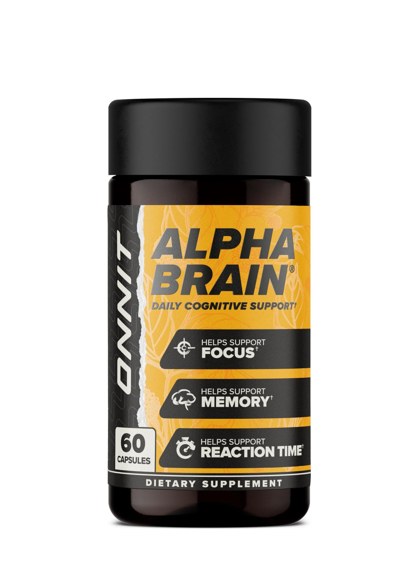 ONNIT Alpha Brain Nootropic Brain Supplement for Focus, Memory, Mental Clarity, Cognitive Support with L-Theanine and Vitamin B6, 90 Count