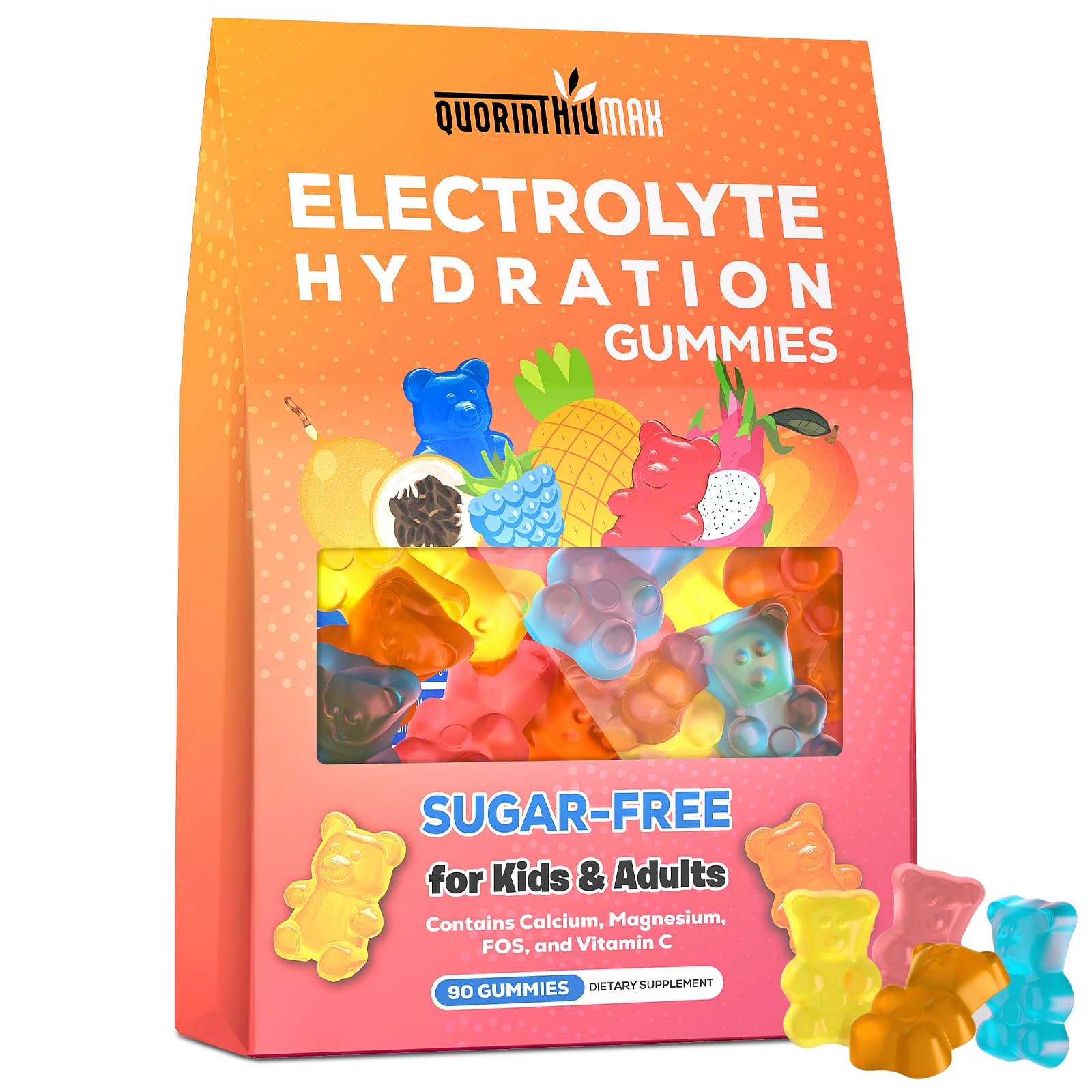 Electrolyte Gummies Sugar Free | Electrolyte Hydration Energy Gummies for Running & Sports - Energy Chews with Calcium & Vitamin C for Kids & Adults, Quorinthiumax buy australia supplements