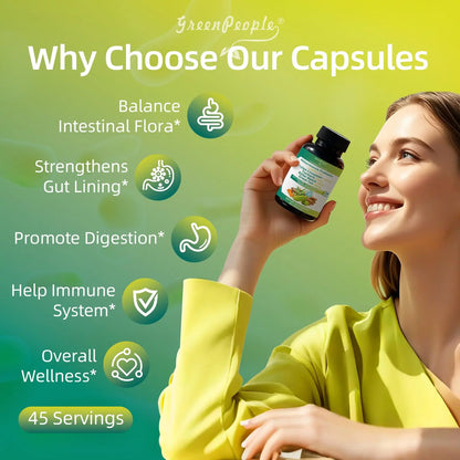 GREENPEOPLE Akkermansia Probiotics 15B CFU for Gut Function, 60CT Probiotics Supplement with Ceylon Cinnamon, Turmeric | Digestive Health & Metabolic Support GREENPEOPLE