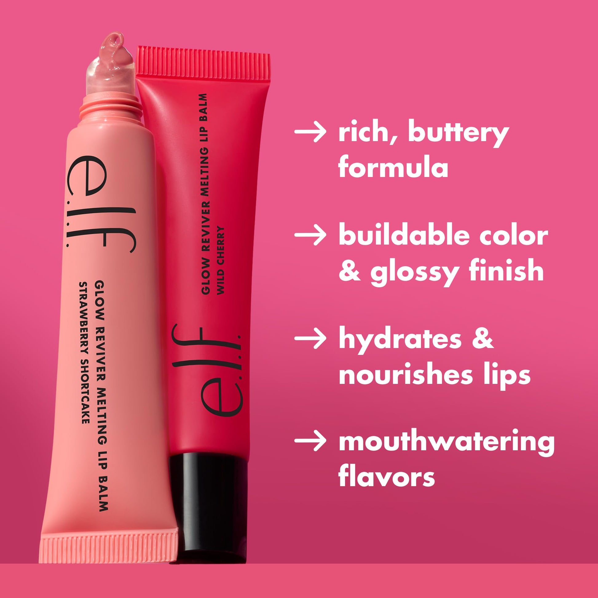 e.l.f. Glow Reviver Melting Lip Balm, Hydrating Tinted Lip Balm For A Glossy Finish & Soft, Supple Lips e.l.f.