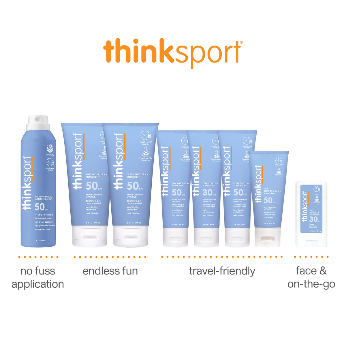 Thinksport Mineral Sunscreen SPF 50+ Zinc Oxide, Water Resistant, 6 Fl Oz THINK