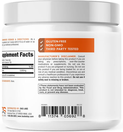 Bucked Up L-Citrulline 3000mg Powder, Essentials (100 Servings)