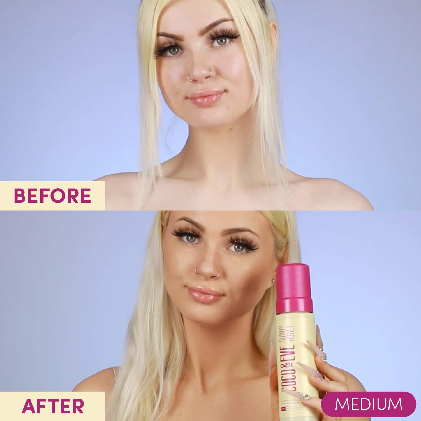 Coco & Eve Self Tanner Foam Kit - (Medium) Streak-Free Sunless Tanning Mousse, Tropically Scented Natural Looking Tan Coco & Eve