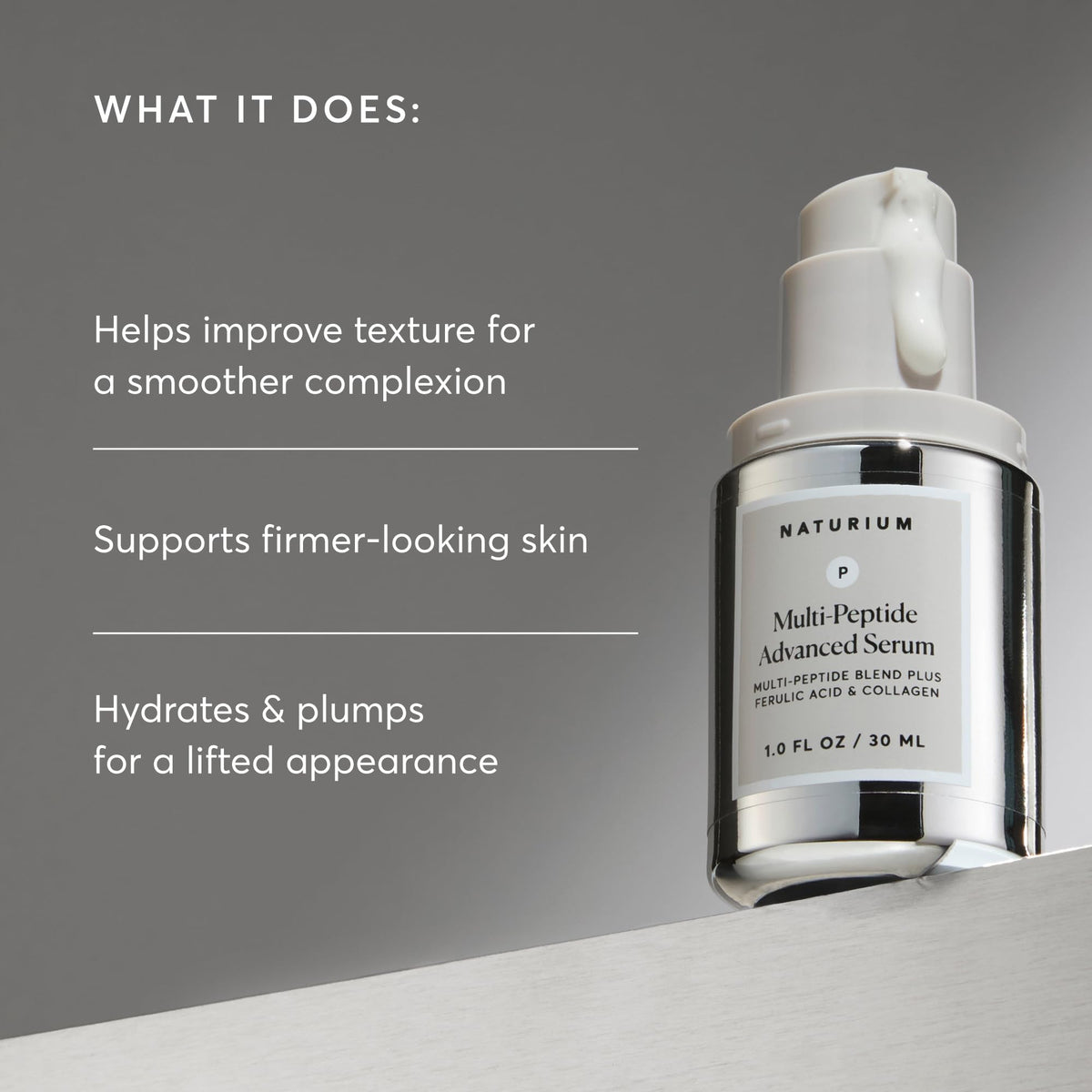 Naturium Multi-Peptide Advanced Serum, Ferulic Acid & Collagen, 1 fl oz Naturium