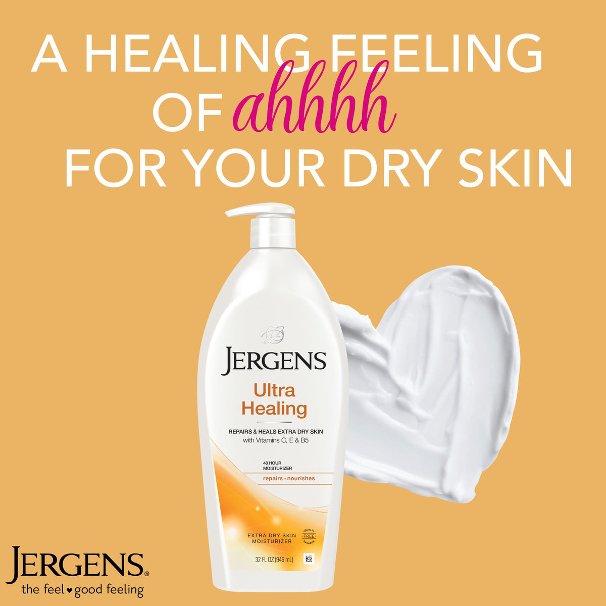 Jergens Ultra Healing Body Lotion, Moisturizer for Dry Skin, 32 fl oz Jergens