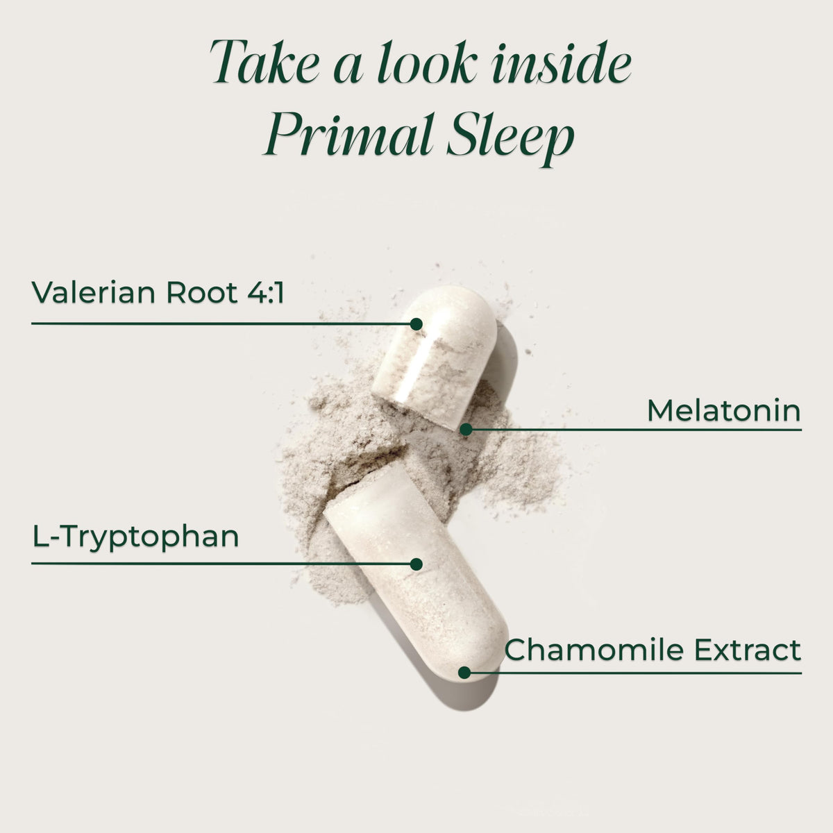 Primal Harvest Primal Sleep Support Supplement for Adults with Melatonin, GABA, Valerian Root, L-Tryptophan, Magnesium Bisglycinate Chelate Primal Harvest
