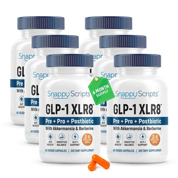 GLP-1 XLR8 Supplement for Weight Loss, Digestion, Constipation, Bloating Relief with Akkermansia 2.6 Billion AFU Live Prebiotic Probiotic Postbiotic Gut Health + Berberine for Women Men 360 Capsules Snappy Scripts buy australia supplements