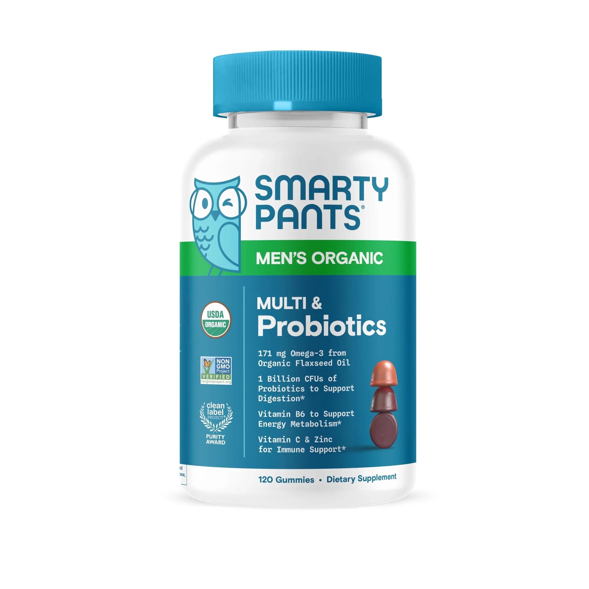 SmartyPants Multivitamin for Men, Organic Gummies: Probiotics, CoQ10, Methylfolate, Omega 3 (ALA), Vitamin D3, C, Vitamin B12 SmartyPants buy australia supplements