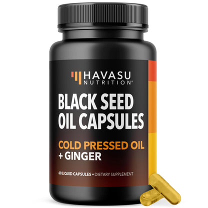 Black Seed Oil Capsules, Vegan, Non-GMO, Cold-Pressed Nigella Sativa, 90ct | 1500mg Per Serving Black Cumin Supplement for Skin Health, Immune Function, and Digestive Health, Unflavored, 30 Servings Gsupps Australia