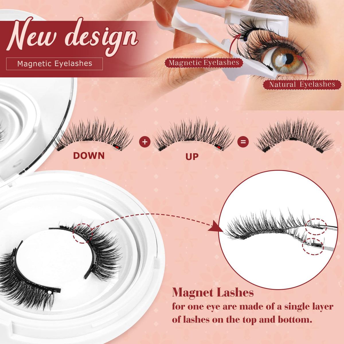 Higu clace Magnetic Eyelashes with Applicator Reusable Magnetic Lashes(A11) Higu clace