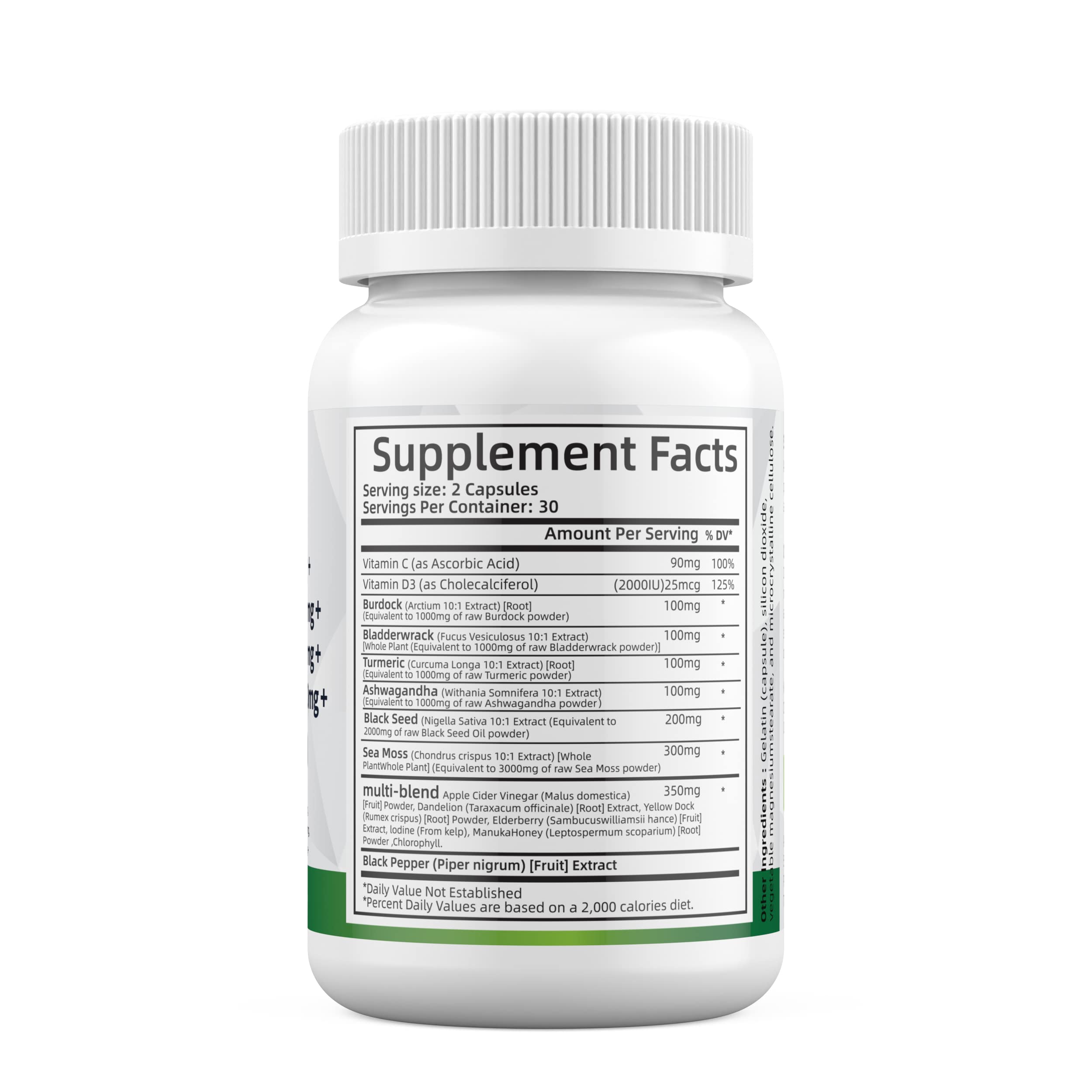 Sea Moss 3000mg Black Seed Oil 2000mg Ashwagandha 1000mg Turmeric 1000mg Alodi buy australia supplements