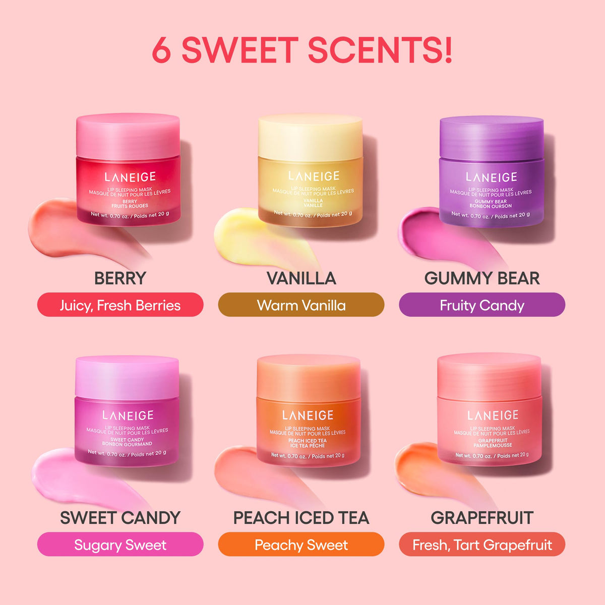 LANEIGE Lip Sleeping Mask: Hydrating & Nourishing Korean Overnight Lip Treatment Mask with Shea Butter, Vitamin C & Murumuru, Antioxidants For Flaky, Dry Lips | Korean Skin Care, Berry LANEIGE
