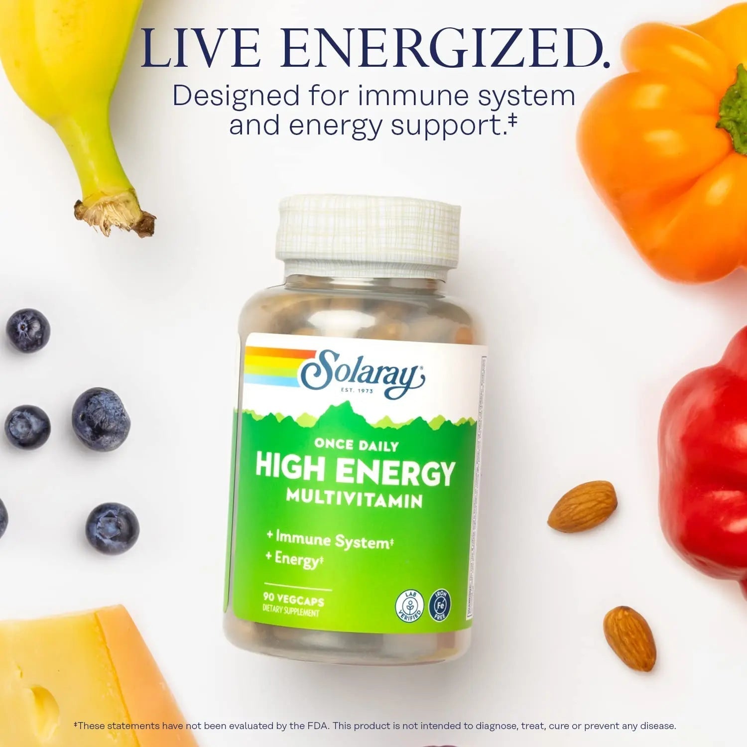 SOLARAY Once Daily High Energy Multivitamin, Iron Free, Immune System and Energy Support, Whole Food and Herb Base Ingredients SOLARAY buy australia supplements