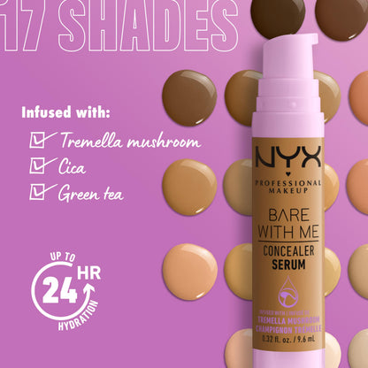 NYX PROFESSIONAL MAKEUP Bare With Me Concealer Serum, Concealer Makeup For Up To 24Hr Hydration - Light NYX PROFESSIONAL MAKEUP
