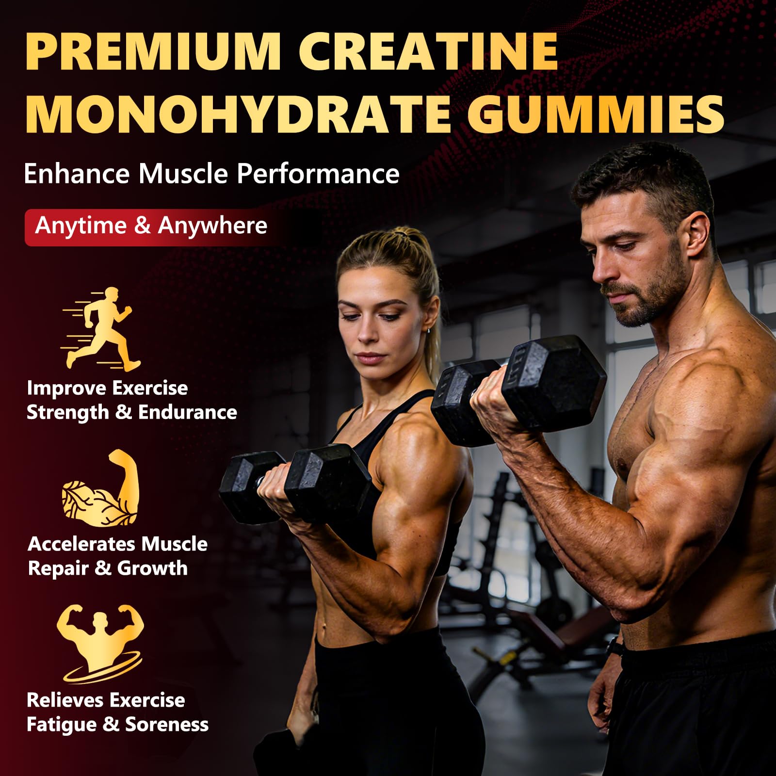 ZELKORE Creatine Monohydrate Gummies 6000mg for Men & Women, Sugar Free Creatine Gummy for Pre & Post Workout, High Absorption Supplement with BCAA, Support Boost Strength, ZelKore buy australia supplements
