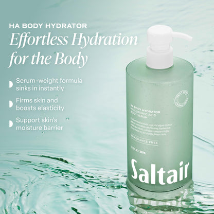 Saltair Hyaluronic Acid Body Serum | Fragrance-Free HA Hydrator | 13 oz Saltair