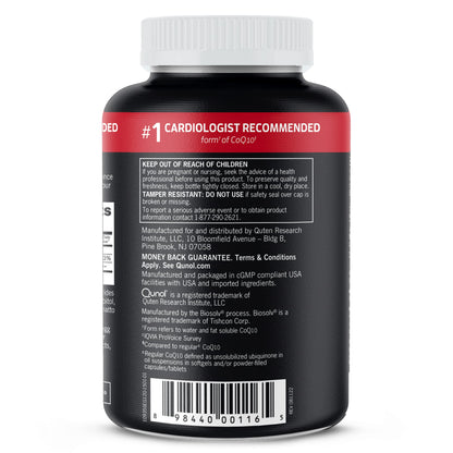 Qunol Ultra CoQ10 100mg, 3x Better Absorption, Patented Water and Fat Soluble Natural Supplement Form of Coenzyme Q10 Qunol