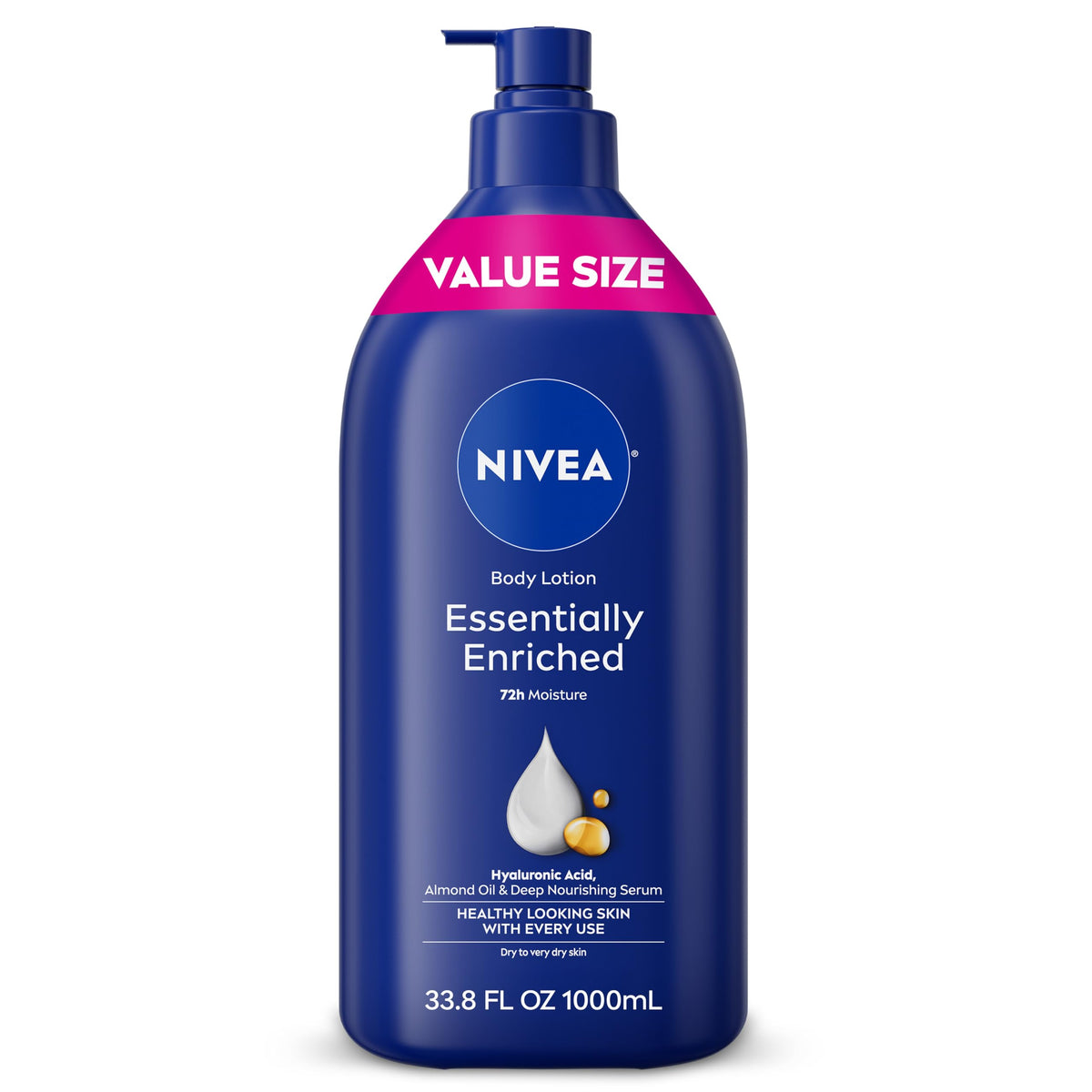 NIVEA Essentially Enriched Body Lotion Very Dry Skin, 33.8 Fl Oz Value Size NIVEA