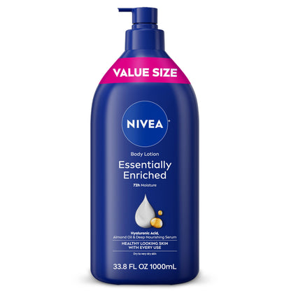 NIVEA Essentially Enriched Body Lotion Very Dry Skin, 33.8 Fl Oz Value Size NIVEA