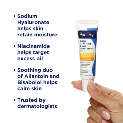 PanOxyl Acne Clearing Spot Treatment, 10% Benzoyl Peroxide, For Face, 1 oz PanOxyl