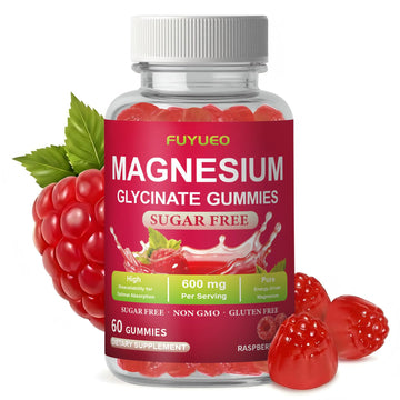 FUYUEO Magnesium Glycinate Gummies for Sleep & Relaxation, Sugar Free High Absorption Magnesium Supplement for Men & Women, Gentle on Stomach, Chewable, Raspberry, 60 Count (Pack of 1) FUYUEO buy australia supplements