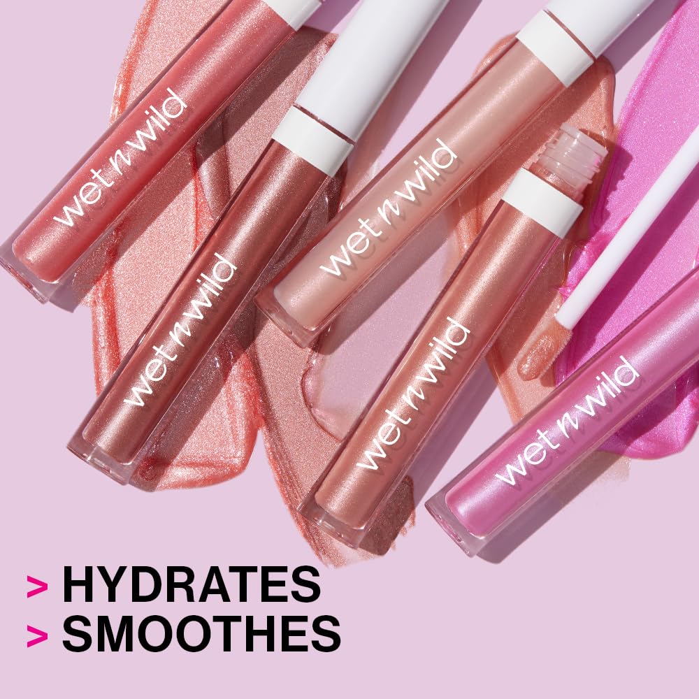 wet n wild MegaSlicks Lip Gloss, Ultra-Glossy, Vitamin-E Enriched, Ultra-Gloss High Shine Moisturizing, Cruelty-Free & Vegan - Crystal Clear wet n wild