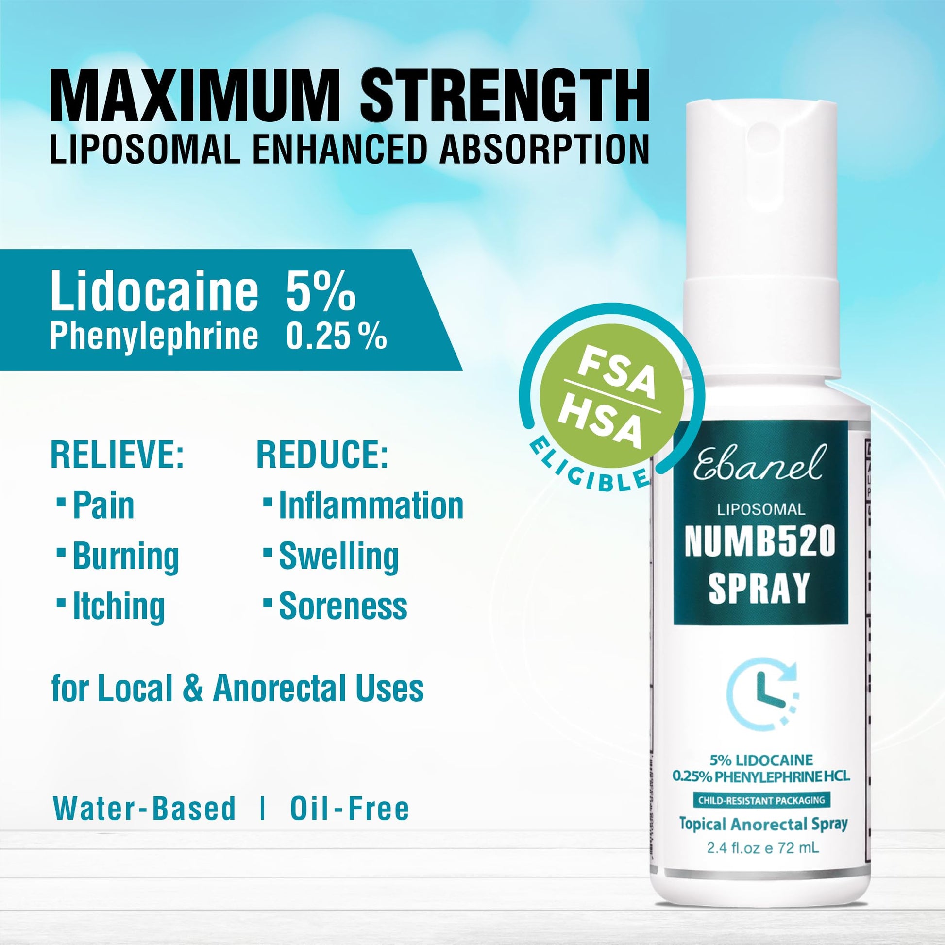 Ebanel Bundle of Fungus Treatment 1 Oz, and Lidocaine Numbing Spray Ebanel buy australia supplements