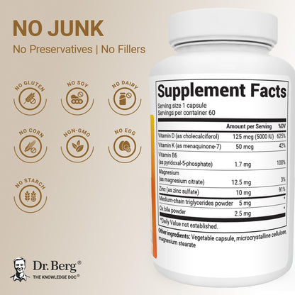 Dr. Berg Maximum Strength 2-in-1 Vitamin D3 K2 5,000 IU | Naturally Derived D3 | 4X Lab-Tested & Verified | High Absorption Formula Dr. Berg Nutritionals