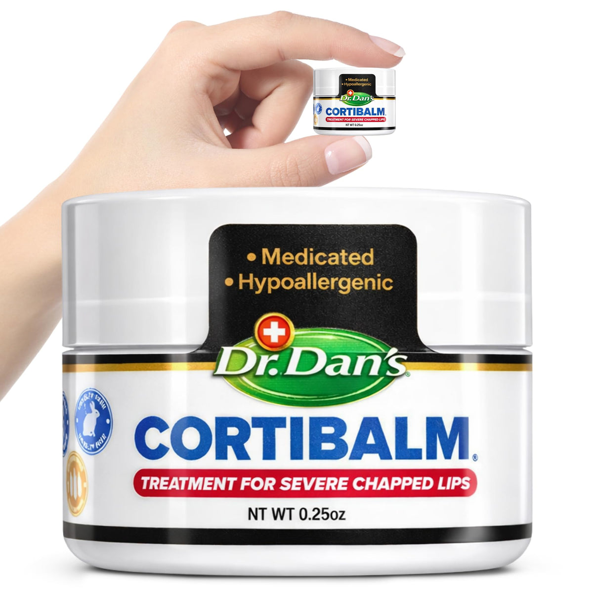 Dr. Dan's Cortibalm 1-Pack Healing Lip Balm Jar for Severely Chapped Lips Dr. Dan's