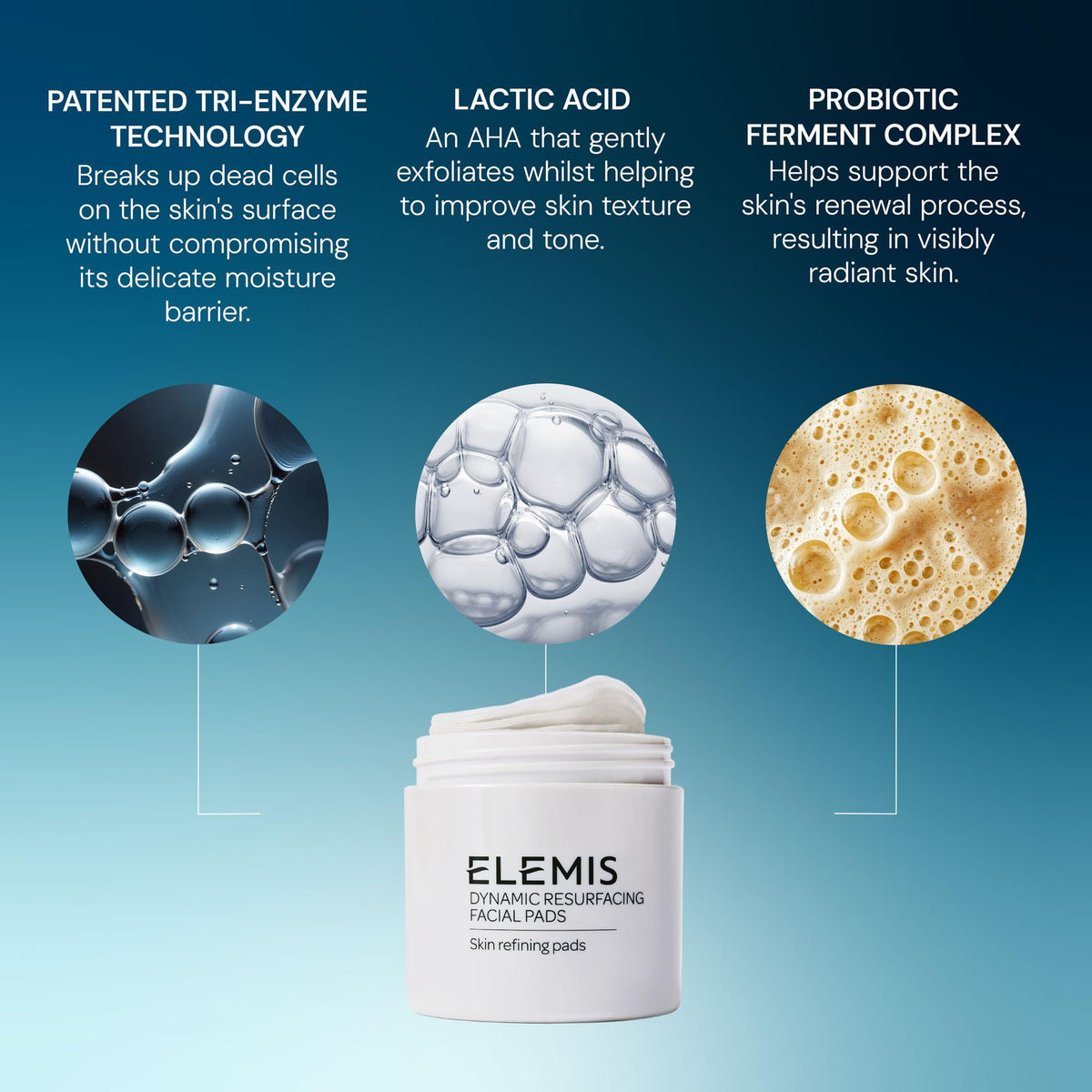 ELEMIS Dynamic Resurfacing Facial Pads, Gentle Textured Treatment, 60 Count ELEMIS