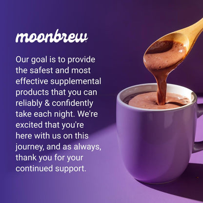 MoonBrew Nighttime Magnesium Hot Cocoa Jar, Natural Sleep Aid Drink Mix for Adults - Calming Melatonin-Free Sleep Support - Sleepy Hot Chocolate Powder with L-Theanine, MoonBrew
