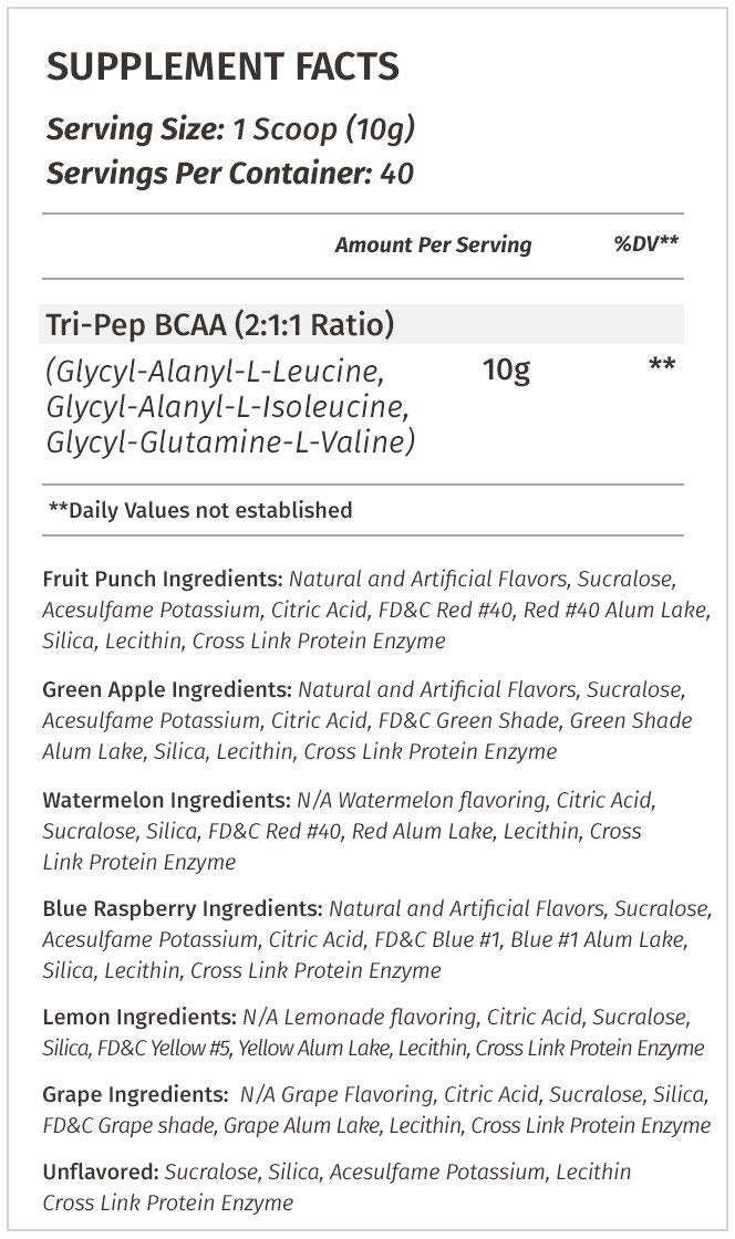 Metabolic Nutrition - TRIPEP - Tri-Peptide Branch Chain Amino Acid, BCAA Powder Metabolic Nutrition buy australia supplements