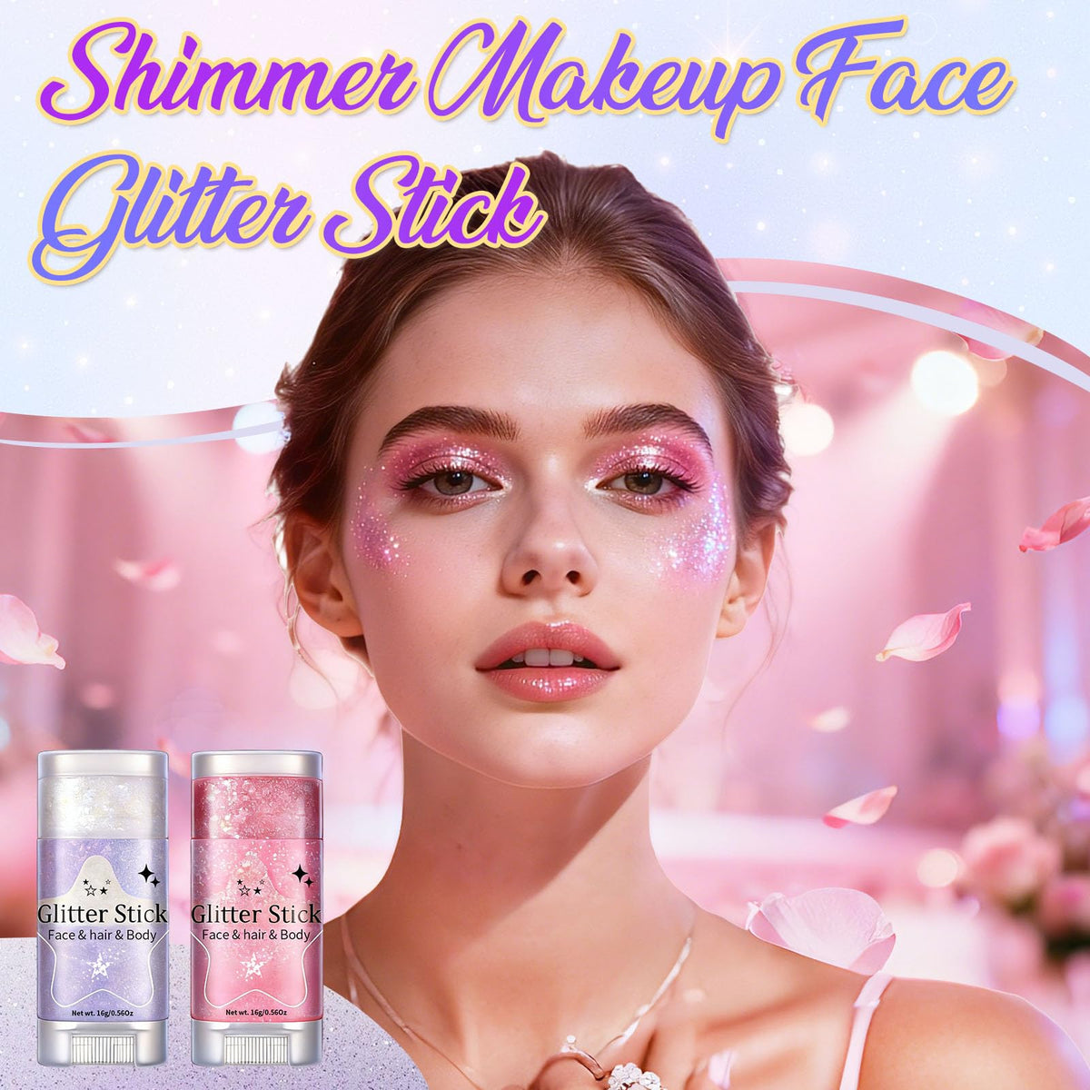 AROIC 6Pcs Body Glitter Stick, Sparkly Mermaid Face Glitter Makeup for Kids AROIC