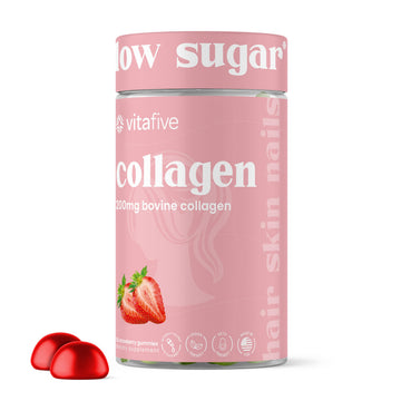 vitafive Collagen Gummies for Men and Women, Bovine Collagen, Collagen Gummy for Hair, Skin, and Connective Tissue Support, Gluten Free (50 Ct) vitafive buy australia supplements