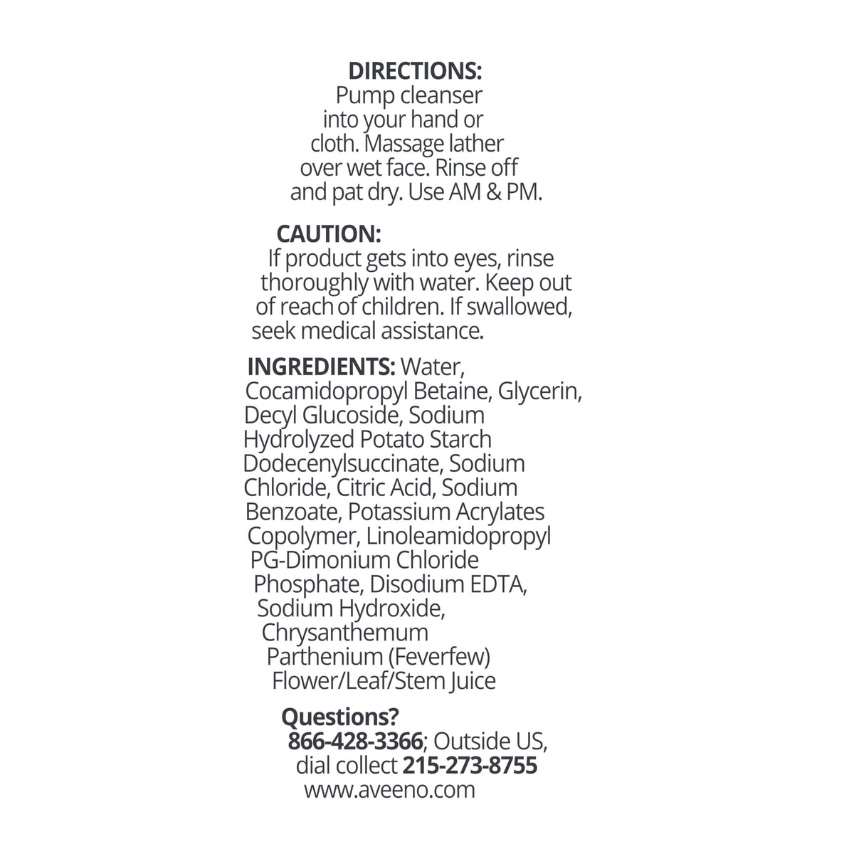 Aveeno Calm + Restore Redness Relief Cleanser, Fragrance Free, 6 fl. oz Aveeno