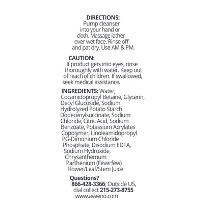 Aveeno Calm + Restore Redness Relief Cleanser, Fragrance Free, 6 fl. oz Aveeno
