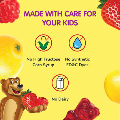 L’il Critters Fiber Daily Gummy Supplement for Kids, for Digestive Support, Berry and Lemon Flavors, 90 Gummies Lil Critters