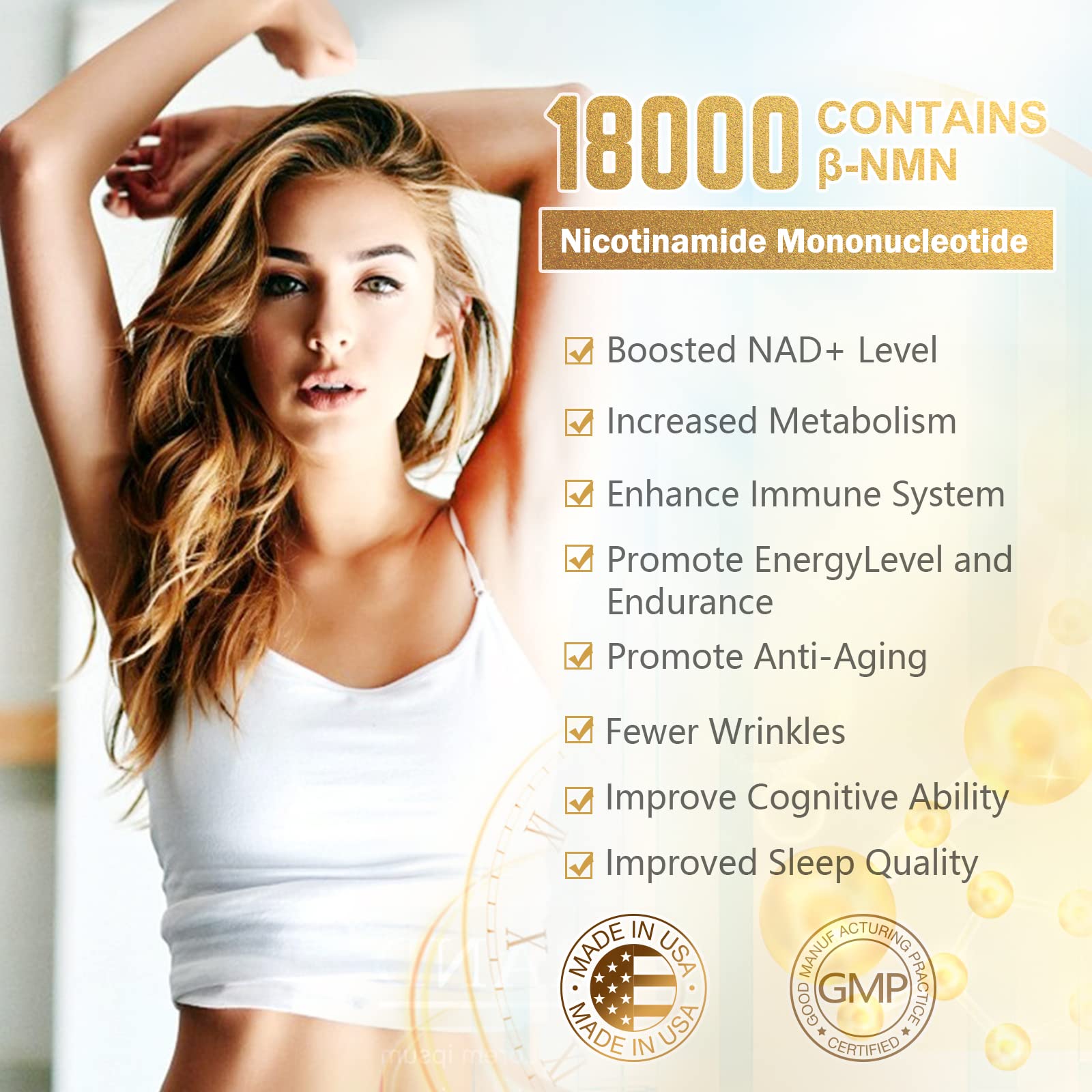 KFG NMN 18000 - NMN Nicotinamide Mononucleotide Supplement with Resveratrol, Stabilized Form & 99% High Purity to Boost NAD+ Levels for DNA Repair Supplement,for Healthy Aging,60 Capsules KFG buy australia supplements