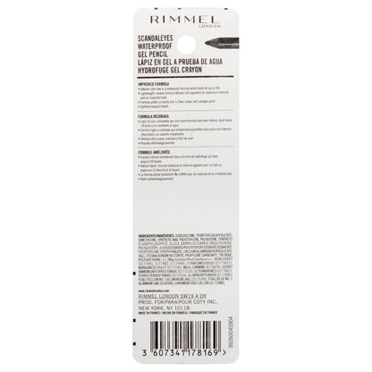 Rimmel London Scandaleyes Waterproof Gel Pencil Eyeliner, Long-Wearing, Ultra-Smooth, Smudge-Proof, 001, Black, 0.04oz Rimmel